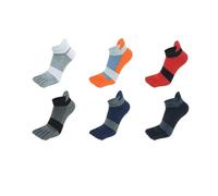 EFRJUWI 6 Paia/set Calzini A Cinque Dita Spessi Corti A Da Uomo In Cotone Comodi Traspiranti Con Tallone per dal tempo libero alle attività sportive(6 pairs 6 color,L)