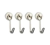 EFRJUWI Ganci magnetici resistenti da 1/2/4/8 pezzi, potenti ganci magnetici al neodimio, ganci girevoli in argento nero, utensili da cucina for appendere il frigorifero(4pcs silver)