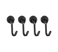 EFRJUWI Ganci magnetici resistenti da 1/2/4/8 pezzi, potenti ganci magnetici al neodimio, ganci girevoli in argento nero, utensili da cucina for appendere il frigorifero(4pcs black)
