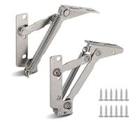 EFUTURETIME 1 paio di Cerniere di Sollevamento 80°, Cerniera per Ribalta con Molla con 12 Viti (Capacità di Carico 4 kg)