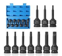 EFUTURETIME 10 Pz. Set Chiavi a Bussola Torx 1/2", T20, T25, T27, T30, T35, T40, T45, T50, T55, T60, Bussole Maschio Inserti con Scatola, Cr-Mo,