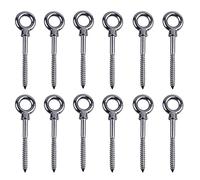 EFUTURETIME 12 x Golfare a Occhio M8×80 mm per Legno, Inox 304 | Filettatura Parziale, Bullone a Occhiello, Occhielli a Vite