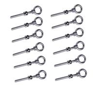 EFUTURETIME 12 x Golfari Bullone a Occhiello M6 x 60 mm, Bulloni di Vite Metriche in Accaio Inox 304, Vite a Occhiello con Dado ad Anello