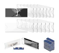 EFUTURETIME 15pcs Porta Badge Magnetico Plastica, 75 X 32 mm, Targhetta Trasparente Magnetici per Abiti, Portanome Magnetica con Potente Magnete Autoadesivo a 3 Punti