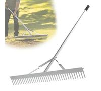 EFUTURETIME 170x61cm Rastrello da Giardino con 24 Denti, Rastrello per Paesaggio in Alluminio Staccabile per Allentare Il Terreno, Cura Del Prato, Laghi, Stagni e Spiagge