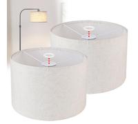 EFUTURETIME 2 × E14/E27 Paralume in Tessuto H20 X Ø 30cm, Paralume Cilindro Grande in Lino Naturale per Lampada da Terra, Comodino, Tavolo Plafoniera, Lampadari, Applique, Beige