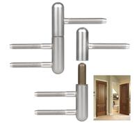 efuturetime 2 x Cerniera Porta in Legno, Cerniere Ristrutturazione, Silenzioso per Porte in Legno all'Interno, Argenteo