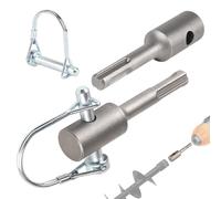 EFUTURETIME 2x Adattatore SDS Plus Trivella con Perno di Bloccaggio, Trasforma Il Trapano a Percussione in Un Trapano da Pozzo per Punte Ø40-150mm Scavare Fori in Pali, Paletti e Recinzioni