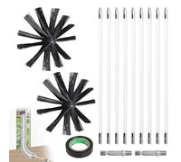 EFUTURETIME 3.6m Kit Spazzacamino per Canne Fumarie, Spazzola per Camino Ø 200 mm, 9 Aste Flessibili per la Pulizia del Camino da 410 mm, Utilizzabile con Cacciavite per Camini, Tubi, Asciugatrice