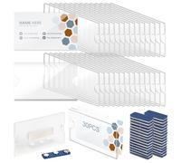 EFUTURETIME 30pcs Porta Badge Magnetico Plastica, 90 X 54 mm, Targhetta Trasparente Magnetici per Abiti, Portanome Magnetica con Potente Magnete Autoadesivo a 3 Punti