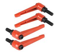 efuturetime 4 Pcs Maniglie a Leva di Serraggio M10-25mm Maniglia a Ripresa di Boccaggio Regolabile in Acciaio al Carbonio Arancione