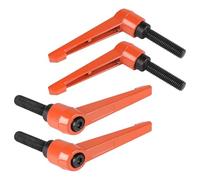 efuturetime 4 Pcs Maniglie a Leva di Serraggio M10-40mm Maniglia a Ripresa di Boccaggio Regolabile in Acciaio al Carbonio Arancione