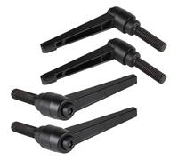 efuturetime 4 Pcs Maniglie a Leva di Serraggio M12-40mm Maniglia a Ripresa di Boccaggio Regolabile in Acciaio al Carbonio Nero