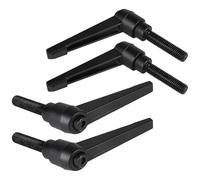 efuturetime 4 Pcs Maniglie a Leva di Serraggio M12-50mm Maniglia a Ripresa di Boccaggio Regolabile in Acciaio al Carbonio Nero