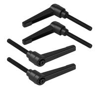 efuturetime 4 Pcs Maniglie a Leva di Serraggio M6-25mm Maniglia a Ripresa di Boccaggio Regolabile in Acciaio al Carbonio Nero