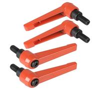 efuturetime 4 Pcs Maniglie a Leva di Serraggio M8-16mm Maniglia a Ripresa di Boccaggio Regolabile in Acciaio al Carbonio Arancione