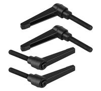 efuturetime 4 Pcs Maniglie a Leva di Serraggio M8-40mm Maniglia a Ripresa di Boccaggio Regolabile in Acciaio al Carbonio Nero