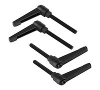 efuturetime 4 Pcs Maniglie a Leva di Serraggio M8-60mm Maniglia a Ripresa di Boccaggio Regolabile in Acciaio al Carbonio Nero