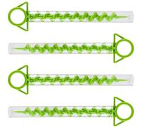 EFUTURETIME 4 x Picchetti a Vite per Tenda Picchetti per Campeggio Pioli Picchetti da Sabbia per Tenda Esterno 29cm in Plastica con 4 Tubi di Plastica Trasparente, Verde