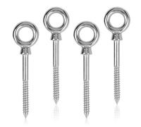 EFUTURETIME 4 x Vite con Occhiello m10 x 100mm Golfari, Vite ad Anello in Acciaio Inox 304, Occhielli Filettato a Vite per Legno