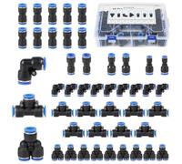 EFUTURETIME 46 pezzi Raccordi Pneumatici per Tubo da 10 mm, con Innesti Rapidi Dritti, Angolati, a Y, a T e Riduttori 6-10/8-10/12-10