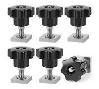 efuturetime 6 X Adattatori per Scanalature a T M6-35mm, Dadi per Scanalature a T in Acciaio Inox 2x2x0,4cm per Portapacchi, Portapacchi e Box da Tetto Compatibili con Thule, M6-Dado a Stella