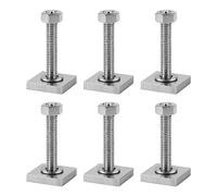 efuturetime 6 X Adattatori per Scanalature a T M6-35mm, Dadi per Scanalature a T in Acciaio Inox 2x2x0,4cm per Portapacchi, Portapacchi e Box da Tetto Compatibili con Thule, M6-Quadrato