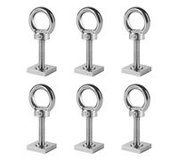 efuturetime 6 X Adattatori per Scanalature a T M6-35mm, Dadi per Scanalature a T in Acciaio Inox 2x2x0,4cm per Portapacchi, Portapacchi e Box da Tetto Compatibili con Thule, M6-Dado Ad Anello