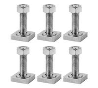 EFUTURETIME 6 X Adattatori per Scanalature a T M8-30mm, Dadi per Scanalature a T in Acciaio Inox 2x2x0,5cm per Portapacchi, Portapacchi e Box da Tetto Compatibili con Thule, M8-Quadrato