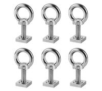 EFUTURETIME 6 X Adattatori per Scanalature a T M8-30mm, Dadi per Scanalature a T in Acciaio Inox 2x2x0,5cm Rondelle per Portapacchi, Portapacchi e Box da Tetto Compatibili con Thule, M8-Dado Ad Anello