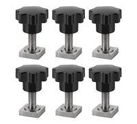 efuturetime 6 X Adattatori per Scanalature a T M8-30mm, Dadi per Scanalature a T in Acciaio Inox 2x2x0,5cm per Portapacchi, Portapacchi e Box da Tetto Compatibili con Thule, M8-Dado a Stella