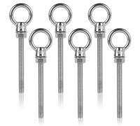 EFUTURETIME 6 x Bullone con Occhiello M10 x 100mm Occhielli con Dado, Golfari Bullone Inox 304, Anello con Vite Filettata, Bulloni Lungo