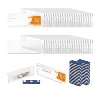 EFUTURETIME 60pcs Porta Badge Magnetico Plastica, 75 X 32 mm, Targhetta Trasparente Magnetici per Abiti, Portanome Magnetica con Potente Magnete Autoadesivo a 3 Punti