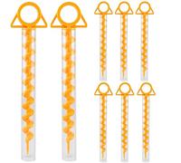 EFUTURETIME 8 x Picchetti a Vite Sabbia 29 cm per Tenda, Plastica, Giallo | Picchetto Sabbia con 8 Tubi in Plastica Trasparente