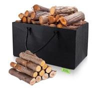 efuturetime Borsa in Feltro, 61 * 32 * 32cm, 60L Cestini per Legna da Ardere con Manici, Grande Shopper Pieghevole in Feltro, Cesto Multiuso per Legna, Vestiti, Giocattoli, Libri, Nero
