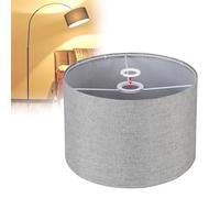 EFUTURETIME E14/E27 Paralume in Tessuto H20 X Ø 30cm, Paralume Cilindro Grande in Lino Naturale per Lampada da Terra, Comodino, Tavolo Plafoniera, Lampadari, Applique, Grigio