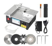 EFUTURETIME Mini Sega da Banco, Sega da Banco da 96W con 4 Lame Circolari, Altezza di Taglio 0-15 mm, Alimentazione Regolabile a 7 Velocità, Sega da Banco Multifunzionale per la Modellazione, DIY