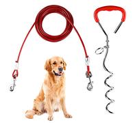 EFUTURETIME Picchetto a Spirale per Guinzaglio del Cane in Acciaio Inossidabile 6m, può Essere Ruotato di 360° Senza Incepparsi, Fascetta per Cani per Cortili, Campeggi, Parchi