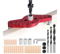 EFUTURETIME Posizionatore di Perforazione, 6/8/10 mm Dima per Fori Legno, Ausilio per Tasselli Verticali per Foratura del Centro e Marcatura della Distanza, Fissaggio Rapido e Preciso dei Perni, A