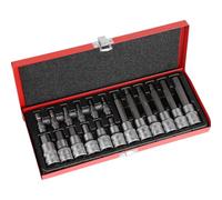 EFUTURETIME Set di 18 Bussole Hex da 1/2" H6,H7,H8,H10,H12,H14 (55 mm), 1/2" H5,H6,H7,H8,H10,H12 (100 mm) e 1/4" H3,H4,H5,H6,H7,H8 Bussole Esagonali con Custodia in Metallo