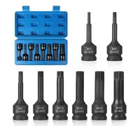 EFUTURETIME Set di 8 Chiavi XZN Millerighe 1/2", M5, M6, M8, M10, M12, M14, M16, M17, M18, Inserti XZN Maschi per Attrezzi a Percussione con Scatola, Cr-Mo, Chiavi a Bussola Multidente