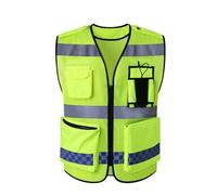 EFzkrtvm Gilet riflettente traspirante in tessuto a maglia | Verde, dimensioni multiple, utilizzo: corsa ferroviaria for il traffico all'aperto di costruzione(XXL)