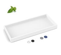 EG-SIPRO - Vassoio da bagno in silicone ispessito di alta qualità, rettangolare, infrangibile, per il piano di lavoro del bagno, bianco puro, 26 x 13 cm (EGTRAY)