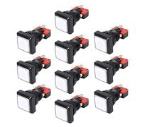EG Starts 10 pulsanti quadrati illuminati a LED, con microinterruttore, compatibili con macchine arcade, videogiochi, console per videogiochi, kit Jamma, 12 V, lampada da 33 mm, pulsanti (colore