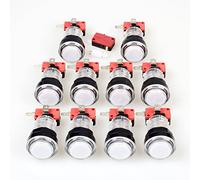 EG STARTS 10 x Nuovo Arcade pulsanti 30 mm LED colore piena pulsante con micro interruttore per Arcade macchina per modalitã Jamma PC gioco Multicade pezzi