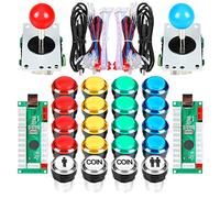 EG STARTS 2 giocatori Arcade Kit USB Encoder per PC Joystick Giochi 16x 30mm 5V LED Lit Pulsante 1 + 2 giocatori Bottoni moneta per Raspberry Pi 1 2 3 3B Mame Fighting Stick