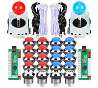 EG STARTS 2 giocatori Classic Arcade Contest Fai da te Cabinet Kit USB Encoder a Joystick Giochi per PC + Placcatura cromata LED Pulsanti moneta illuminati per Mame Raspberry Pi Progetto di gioco