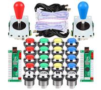 EG STARTS 2 Player Ellipse Arcade Kit Ovale Bat Joystick Maniglie Pulsanti LED Chrome Arcade per Arcade Gamepad & Standard Controller Giochi Fai da Te MAME Parts (Colore Misto)