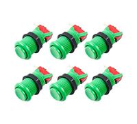 EG STARTS 6x American Style Standard Pulsanti arcade commutabili Happ Type 30mm Push Button 187" (4,8 mm) terminali Jamma Mame Kit Parts Verde