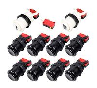 America tipo standard Pulsanti + One & Two Player Avvia pulsanti Happ con microinterruttore per giochi Arcade Machine Mame Jamma Games (nero)